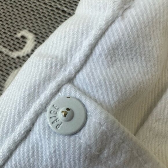 Paige The Cindy Crop High Rise Straight Leg Jean Raw Hem in White Sz 27 - Picture 13 of 13